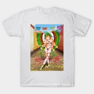 Christmas Quetzalcoatl Background T-Shirt